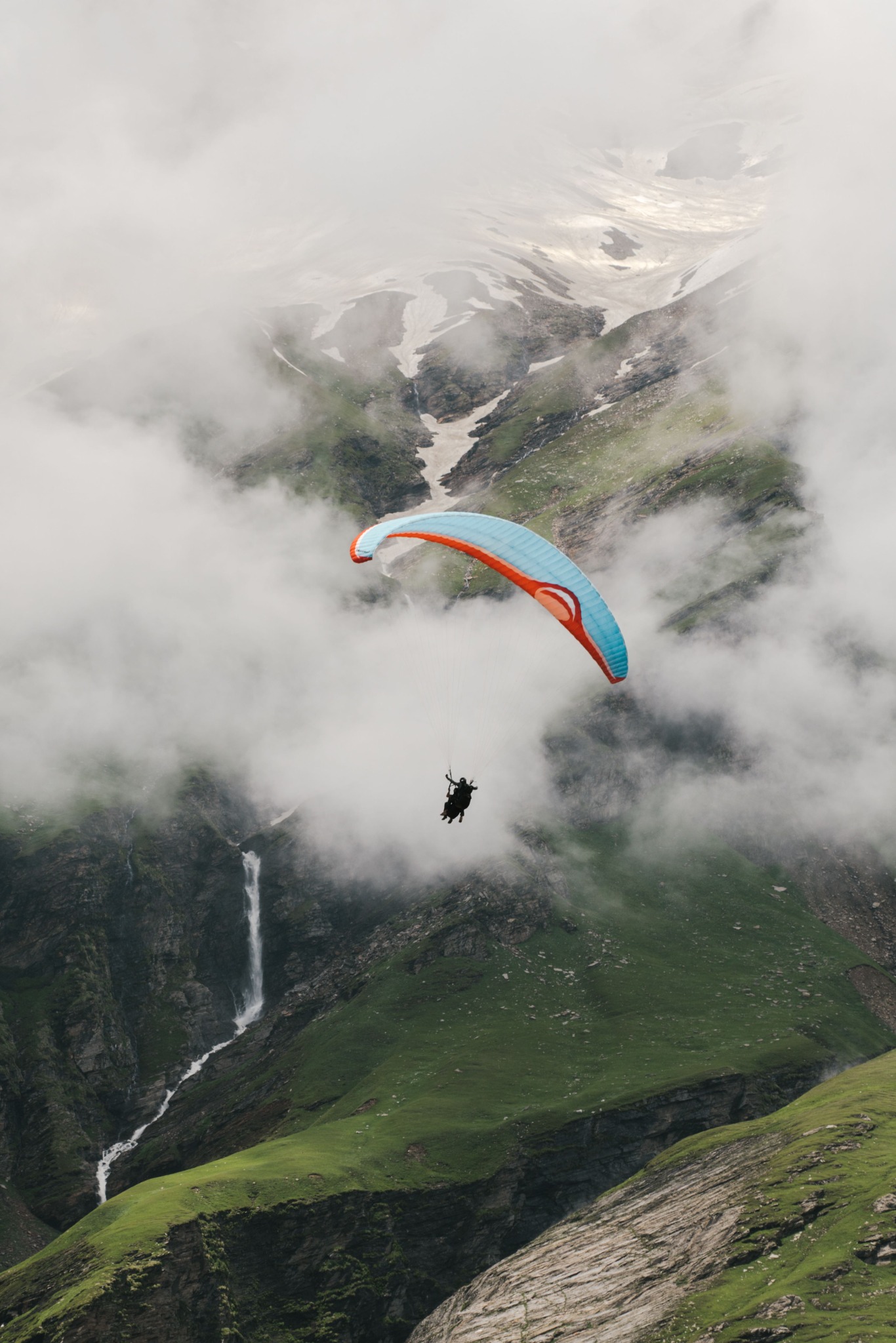 Paragliding over Kashmir mountains