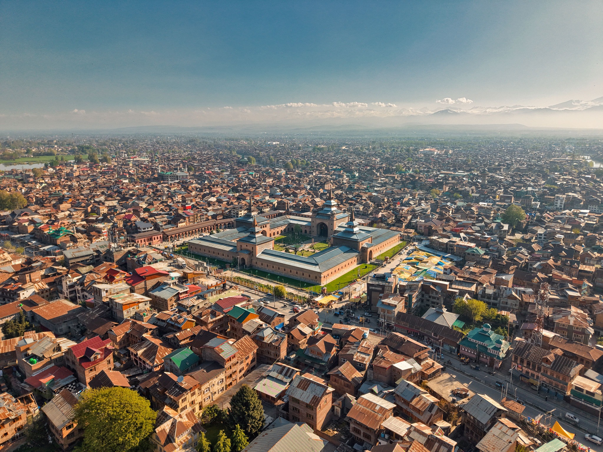 Srinagar city and lake in Kashmir